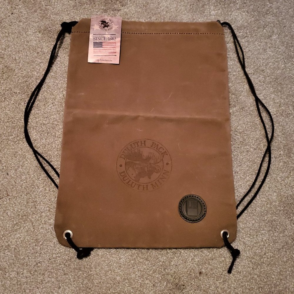 Duluth Pack Khaki Canvas Drawstring Knapsack Rucksack - NWT